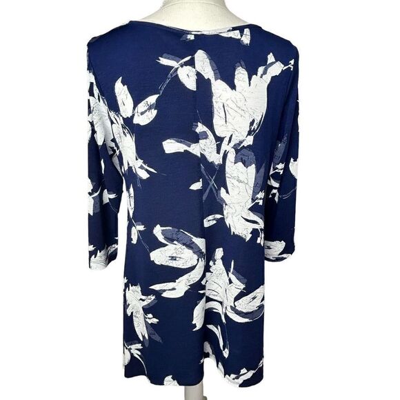 Clara Sun Woo Asymmetrical Tunic Stretch Top Colorful Print Size S - Picture 4 of 6